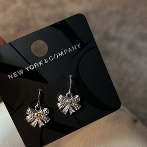 NY and Company!  Bow earrings with yellow low stud!  New!